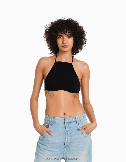 Bershka femei culcat legat negru Z86D881 îmbrăcăminte