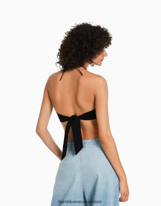 Bershka femei culcat legat negru Z86D881 îmbrăcăminte