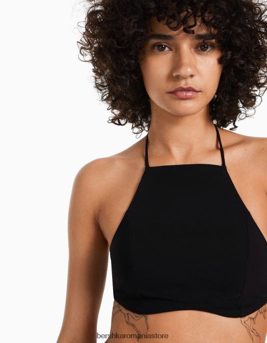 Bershka femei culcat legat negru Z86D881 îmbrăcăminte