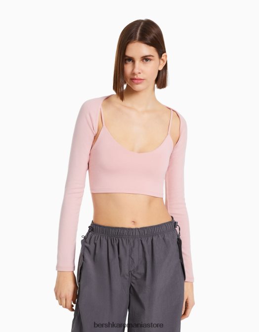 Bershka femei incalzitoare de brate de baza roz Z86D775 îmbrăcăminte