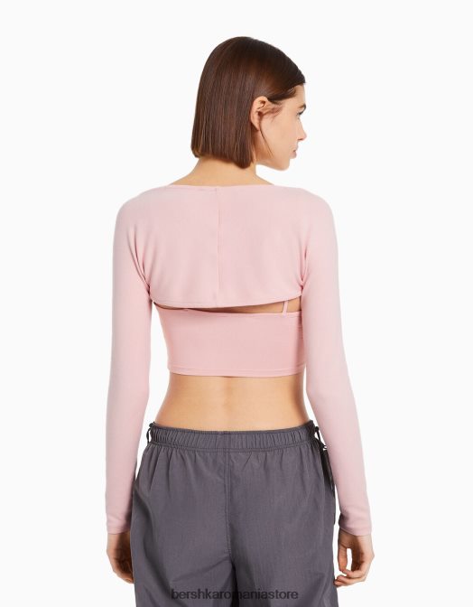 Bershka femei incalzitoare de brate de baza roz Z86D775 îmbrăcăminte