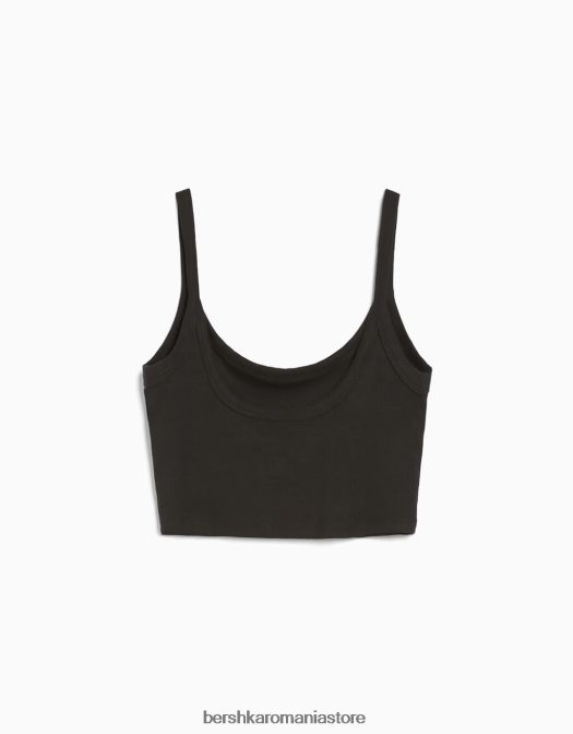 Bershka femei maieu decupat gri inchis Z86D812 îmbrăcăminte