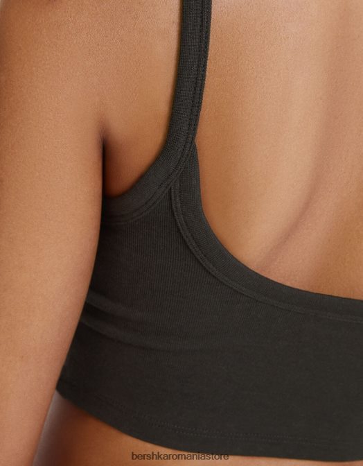 Bershka femei maieu decupat gri inchis Z86D815 îmbrăcăminte