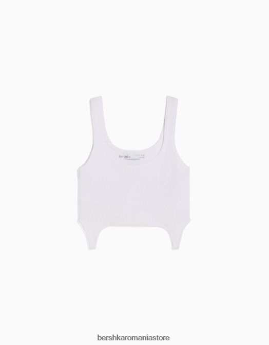 Bershka femei maiou tricot cremă Z86D872 îmbrăcăminte