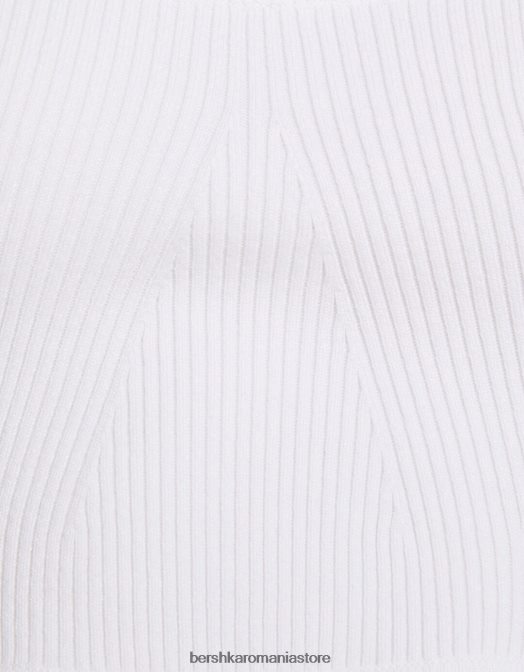 Bershka femei maiou tricot cremă Z86D872 îmbrăcăminte