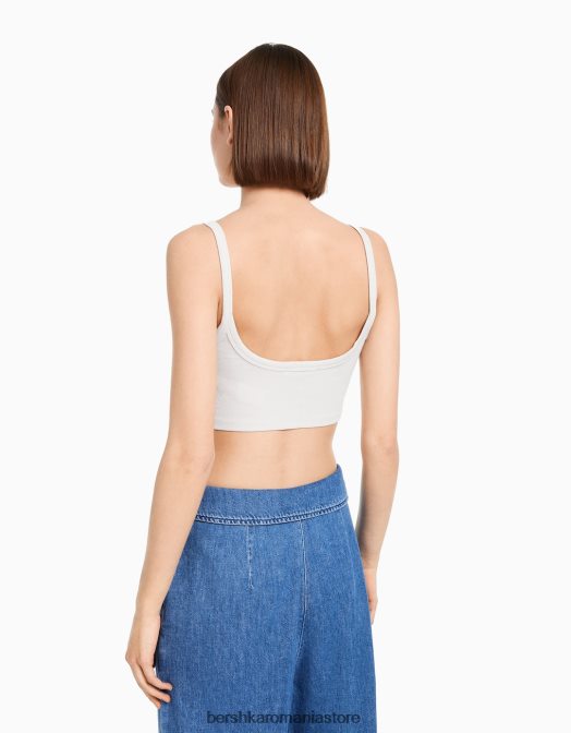 Bershka femei pachet de 2 crop top cu bretele multicolor Z86D731 îmbrăcăminte