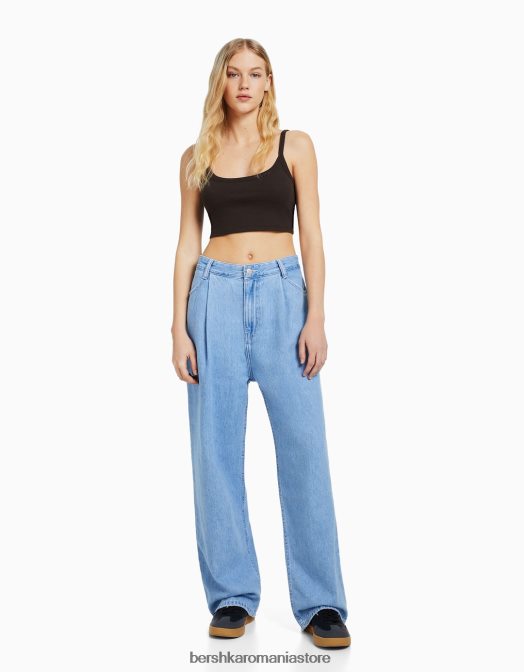 Bershka femei pachet de 2 crop top cu bretele multicolor Z86D731 îmbrăcăminte