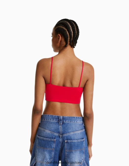 Bershka femei pachet de 2 crop top cu bretele multicolor Z86D785 îmbrăcăminte