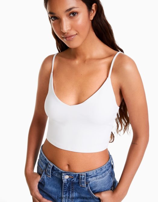 Bershka femei pachet de 2 crop top cu bretele multicolor Z86D785 îmbrăcăminte