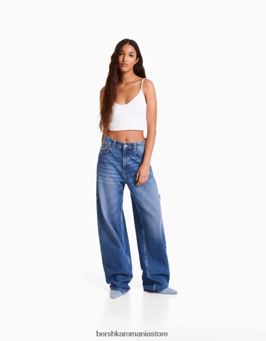 Bershka femei pachet de 2 crop top cu bretele multicolor Z86D785 îmbrăcăminte