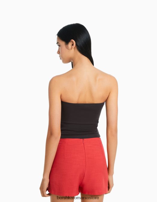 Bershka femei rolling stones bandeau top gri Z86D668 îmbrăcăminte