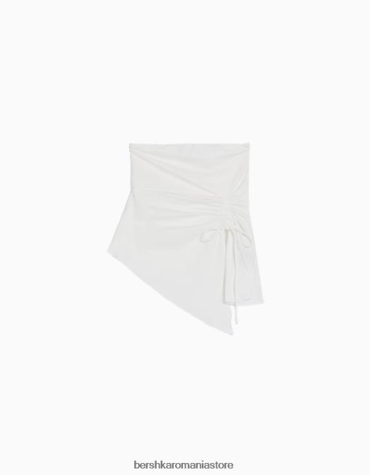 Bershka femei top bandeau cu detaliu strâns cremă Z86D704 îmbrăcăminte