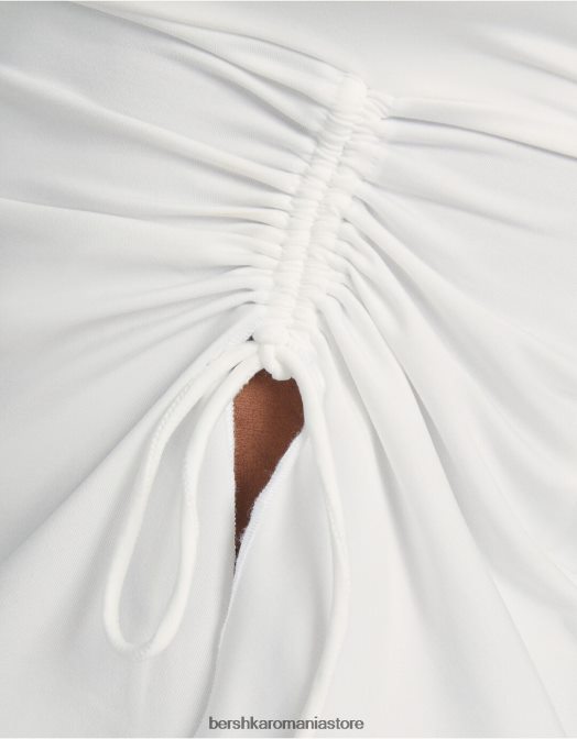 Bershka femei top bandeau cu detaliu strâns cremă Z86D704 îmbrăcăminte