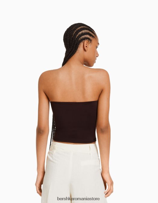 Bershka femei top bandeau maro Z86D663 îmbrăcăminte