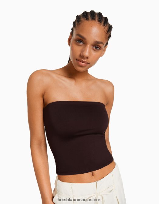 Bershka femei top bandeau maro Z86D663 îmbrăcăminte