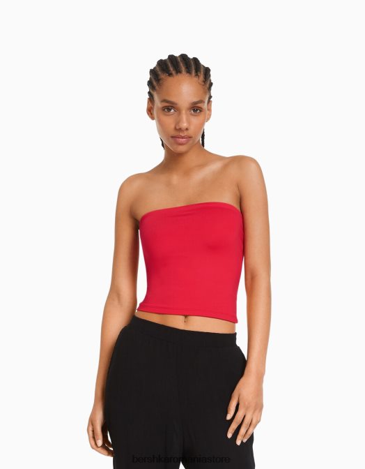 Bershka femei top bandeau roșu Z86D665 îmbrăcăminte