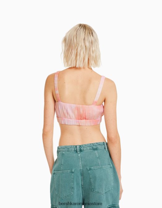 Bershka femei top bralette din crepon cu bretele multicolor Z86D848 îmbrăcăminte