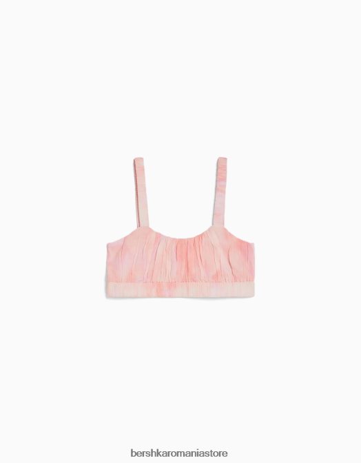 Bershka femei top bralette din crepon cu bretele multicolor Z86D848 îmbrăcăminte