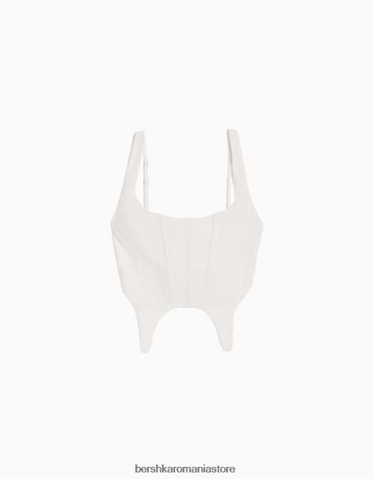 Bershka femei top corset alb Z86D761 îmbrăcăminte