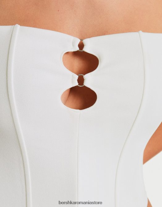 Bershka femei top corset bandeau alb Z86D675 îmbrăcăminte