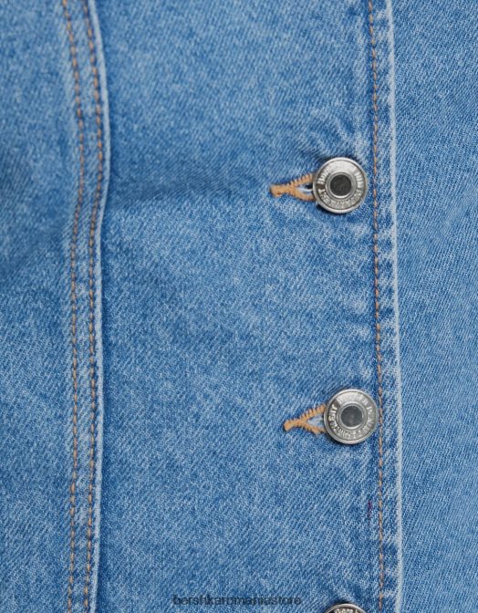 Bershka femei top corset din denim albastru deschis Z86D1978 îmbrăcăminte