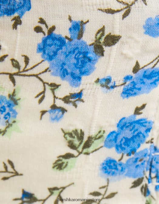 Bershka femei top corset imprimat cu bretele si detaliu cravata multicolor Z86D1926 îmbrăcăminte