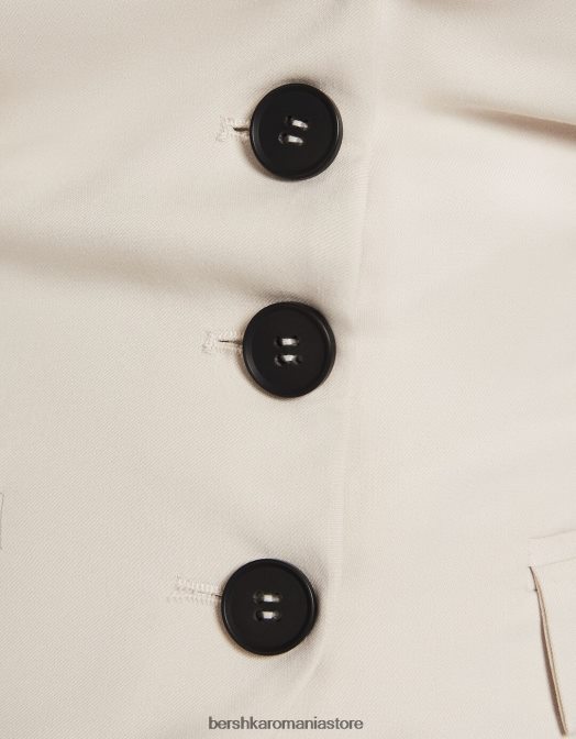 Bershka femei top croit cu nasturi bej Z86D673 îmbrăcăminte