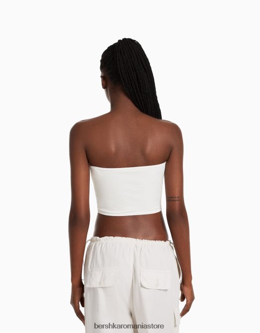 Bershka femei top cu bandă fără cusături alb Z86D827 îmbrăcăminte