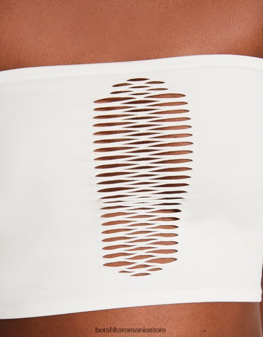 Bershka femei top cu bandă fără cusături alb Z86D827 îmbrăcăminte