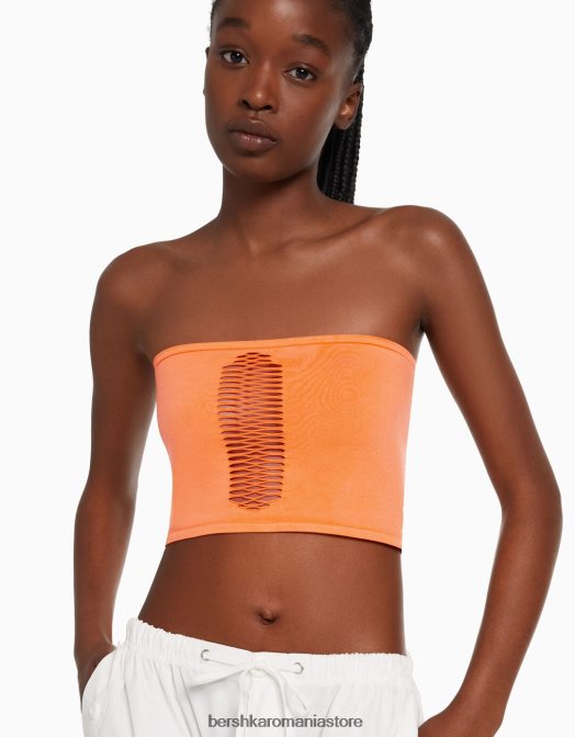 Bershka femei top cu bandă fără cusături coral Z86D824 îmbrăcăminte