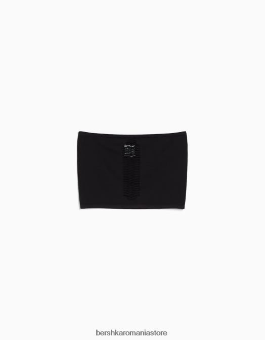 Bershka femei top cu bandă fără cusături negru Z86D825 îmbrăcăminte