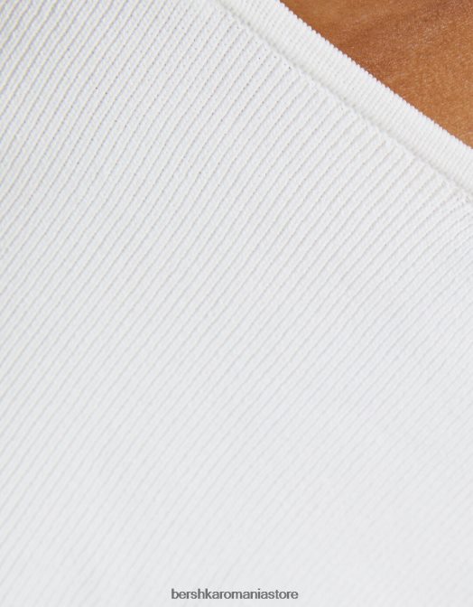 Bershka femei top cu bijuterie din tricot cu bretele alb Z86D763 îmbrăcăminte