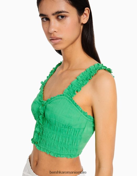 Bershka femei top cu bretele cu nasturi exclusiv Z86D738 îmbrăcăminte