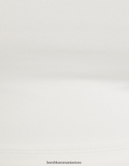 Bershka femei top cu bretele largi alb Z86D799 îmbrăcăminte