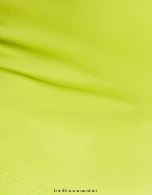 Bershka femei top cu bretele largi lămâie verde Z86D831 îmbrăcăminte