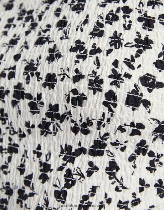 Bershka femei top cu cap cu detaliu cravată și elastic încâlcit alb negru Z86D890 îmbrăcăminte