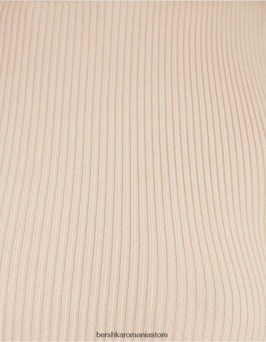 Bershka femei top din tricot fără mâneci nisip Z86D885 îmbrăcăminte