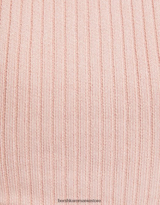 Bershka femei top din tricot fără mâneci roz Z86D841 îmbrăcăminte
