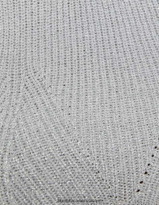 Bershka femei top fără mâneci din tricot metalic argint Z86D842 îmbrăcăminte