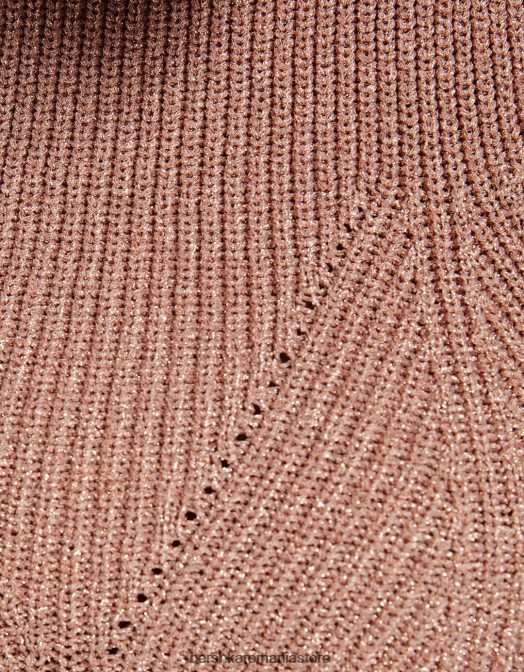 Bershka femei top fără mâneci din tricot metalic roz Z86D843 îmbrăcăminte