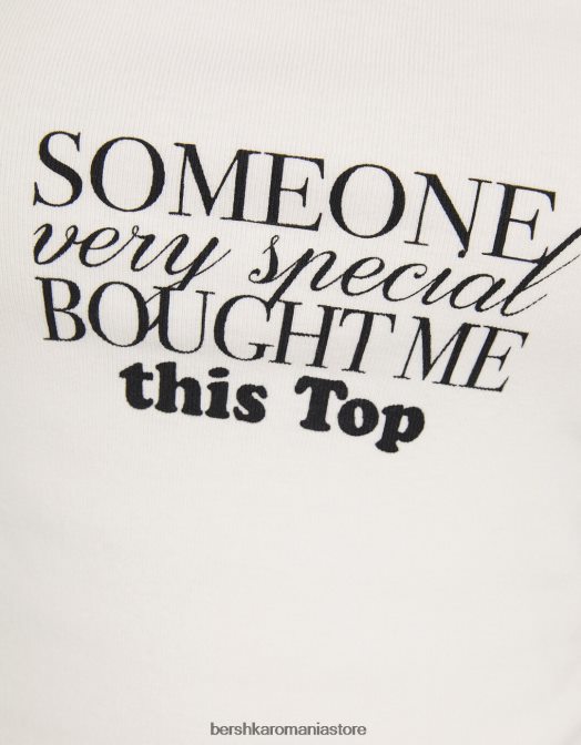 Bershka femei top tip bandeau imprimat aproape alb Z86D886 îmbrăcăminte