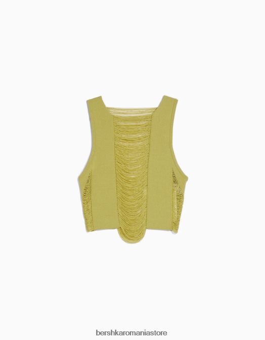 Bershka femei top tricotat deschis verde Z86D855 îmbrăcăminte