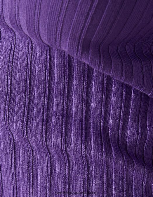 Bershka femei pulover cu decolteu fals cu coaste violet Z86D1025 îmbrăcăminte