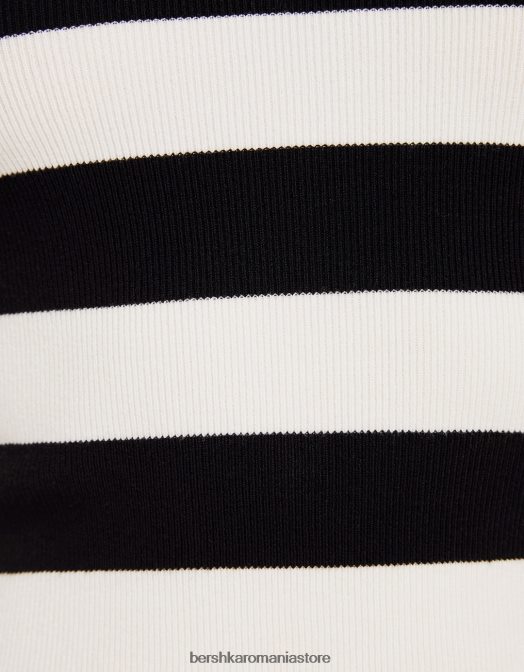 Bershka femei pulover cu decolteu negru Z86D1070 îmbrăcăminte