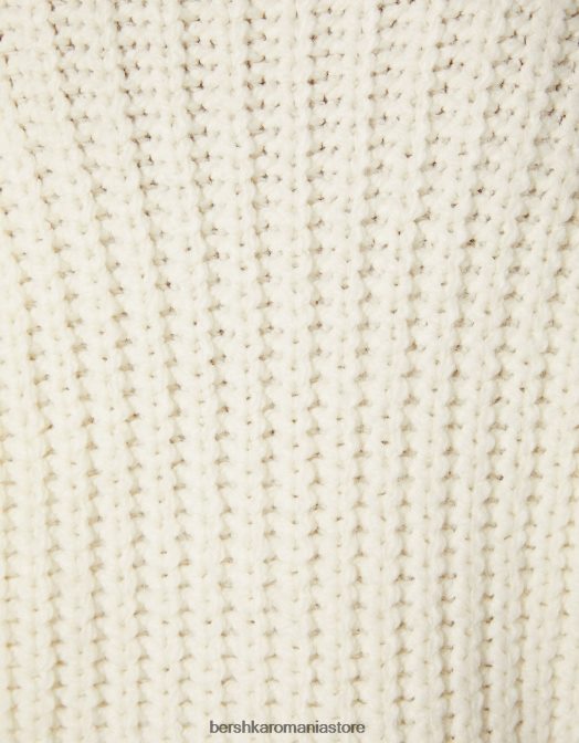 Bershka femei pulover cu gât fals alb Z86D1034 îmbrăcăminte