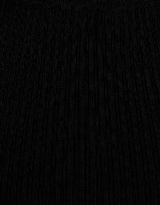 Bershka femei pulover cu mânecă scurtă cu nervuri și spate deschis negru Z86D305 îmbrăcăminte