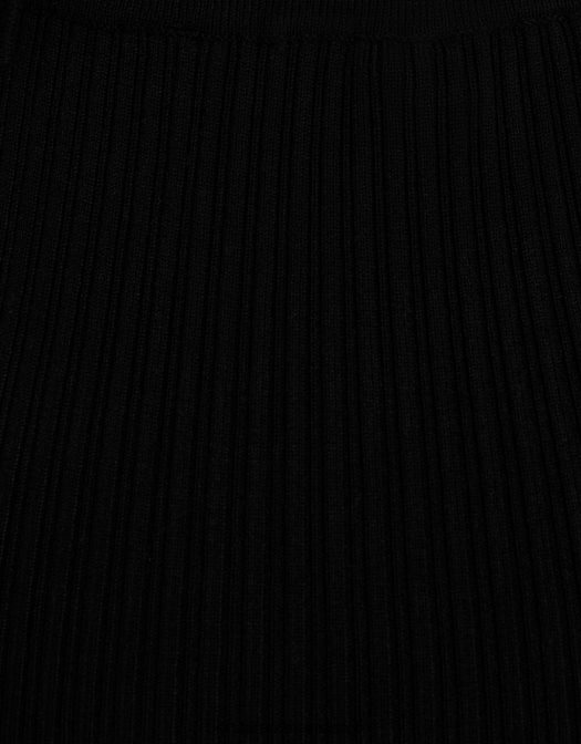 Bershka femei pulover cu mânecă scurtă cu nervuri și spate deschis negru Z86D306 îmbrăcăminte