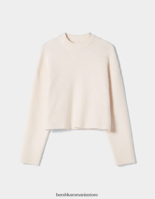 Bershka femei pulover cu spatele deschis cremă Z86D1090 îmbrăcăminte