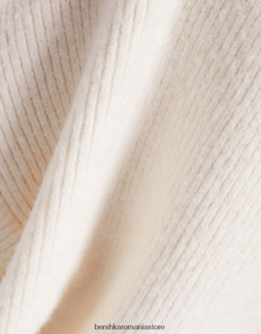 Bershka femei pulover cu spatele deschis cremă Z86D1090 îmbrăcăminte
