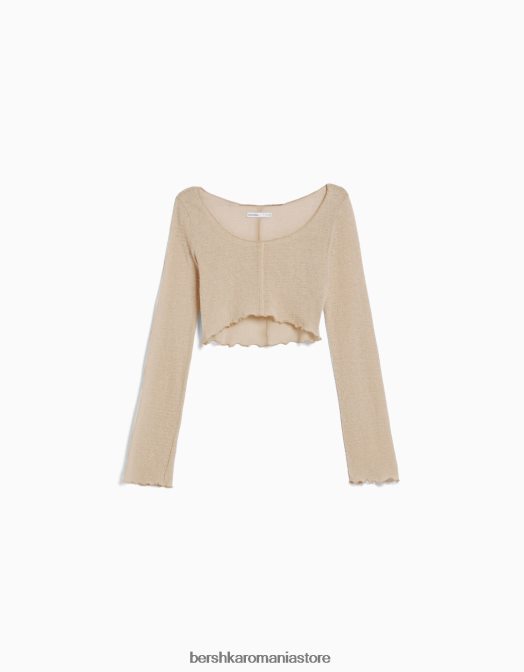 Bershka femei pulover cu tiv cret piatră Z86D1016 îmbrăcăminte